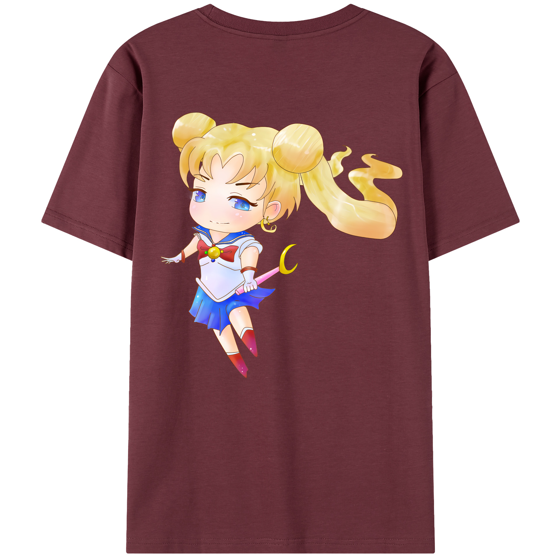 （画像用） 美少女戦士セーラームーン 愛野 美奈子 あいの みなこ Sailor Moon Aino Minako 綿100％半袖Tシャツ（背面プリント）